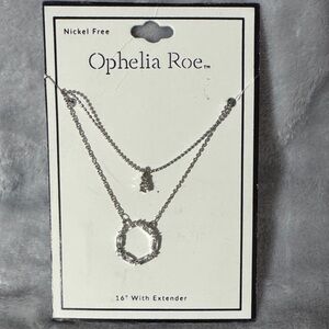 Ophelia Roe Silver Colored Layered Hexagon Necklace - Double Chain